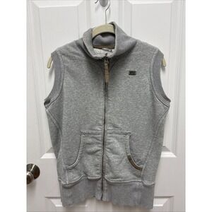 Vintage Nike Gray Sherpa Lined Vest - Medium